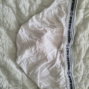 White Andrew Christian briefs, large